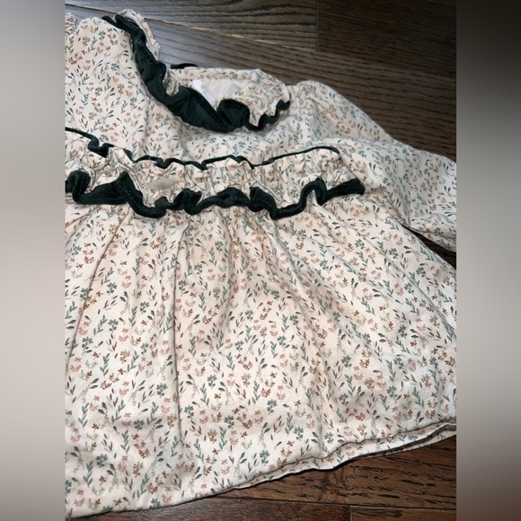 Floral Kids Dress with Bloomers 12 months European designer Foque - Picture 2 of 7